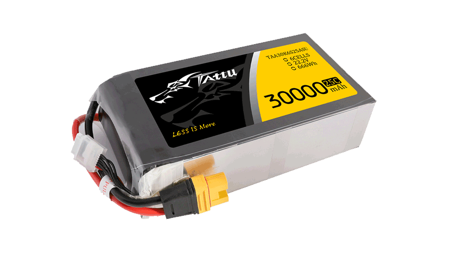 30000mAh 22.2V軟包無人機鋰電池 放電25C Tattu